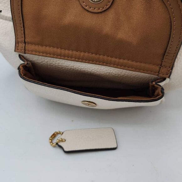 Coach Women's Pennie Backpack 22 Pebble Leather Bag C4121 Chalk Ivory - Picture 4 of 15